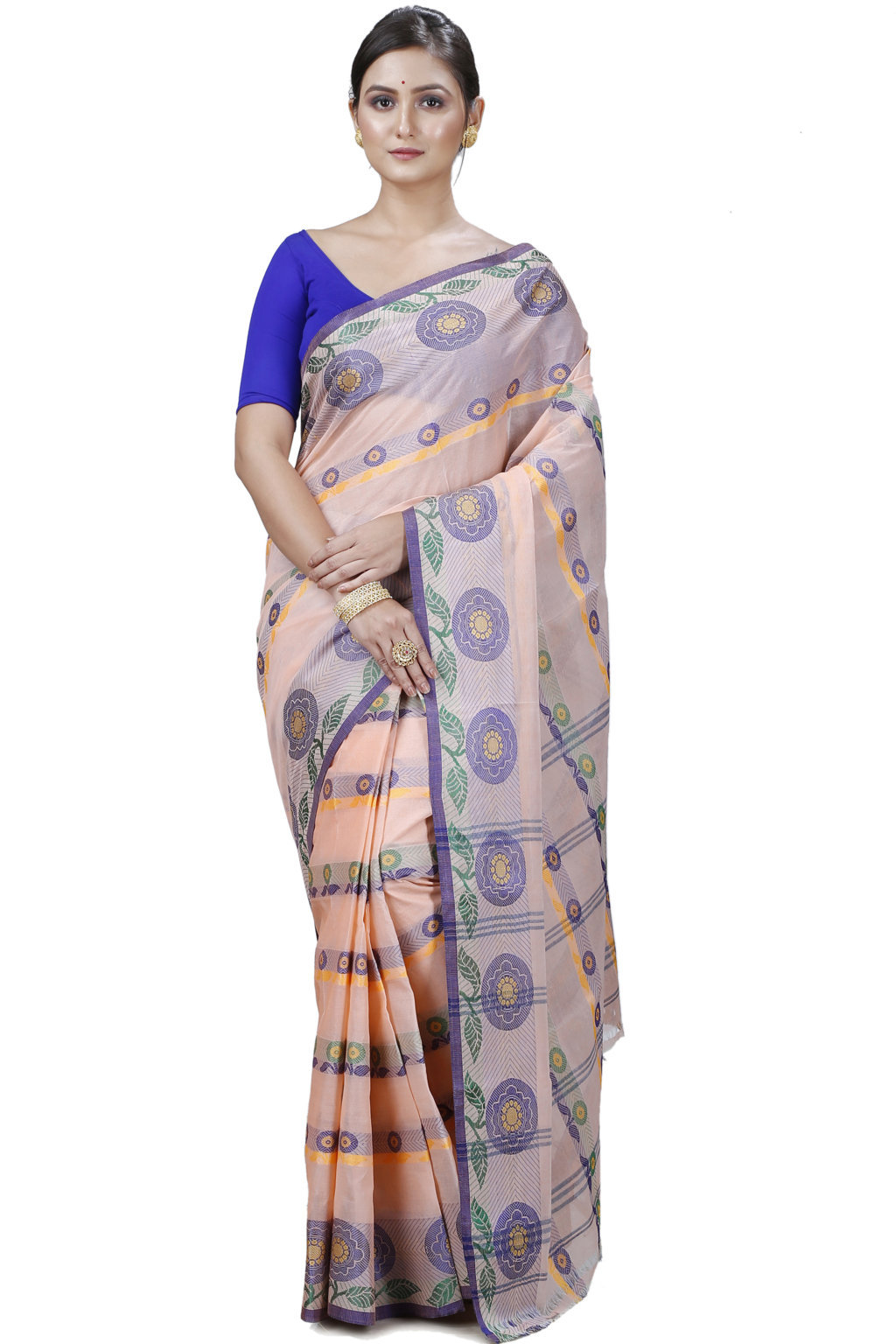 Cream Pure Cotton Uttara Tant Saree (1135)